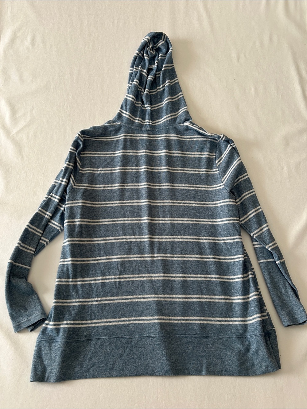Alfani Blue and White Striped Hooded Pullover Sweater - Picture 5 of 5